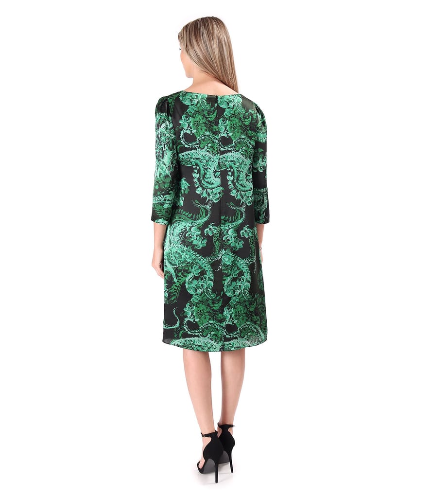 Rochie lejera din matase naturala imprimata cu motive paisley