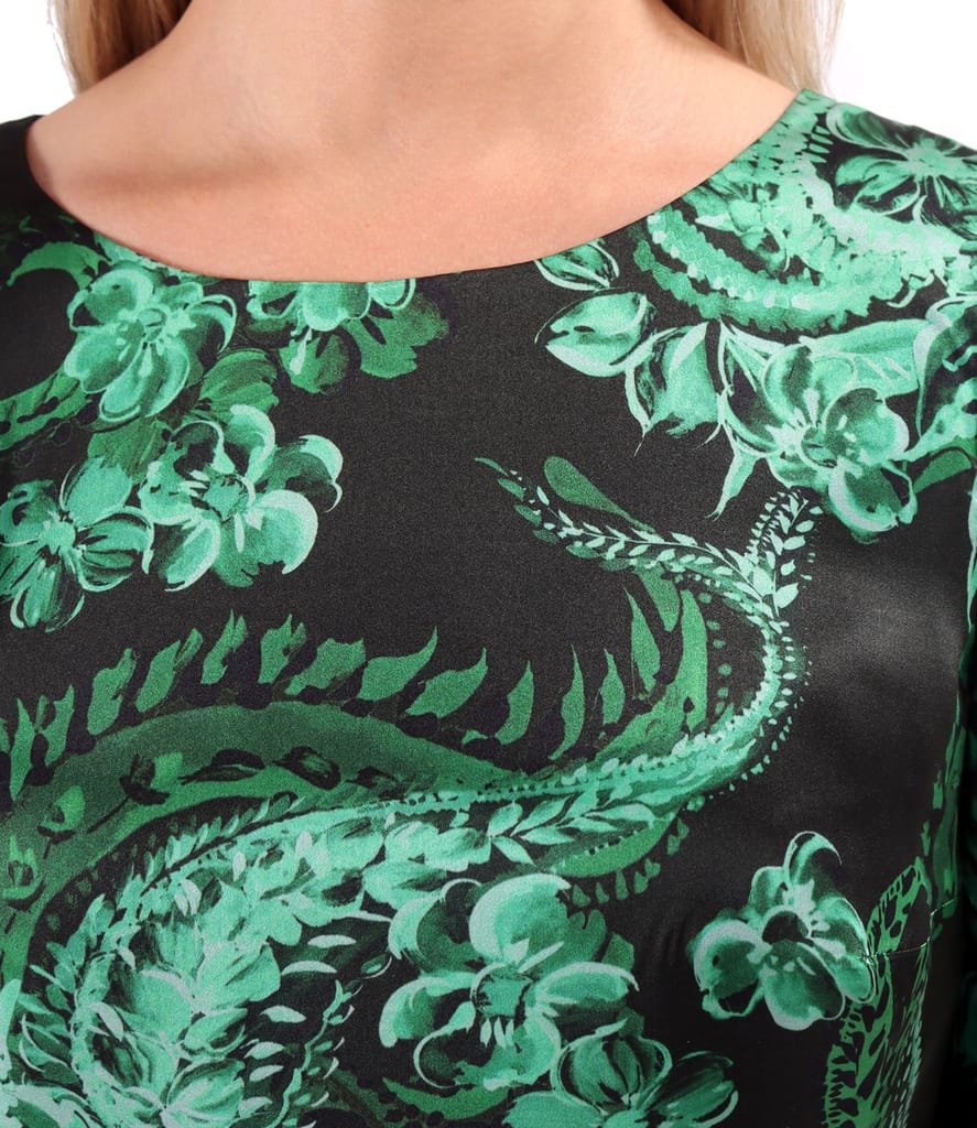 Rochie lejera din matase naturala imprimata cu motive paisley