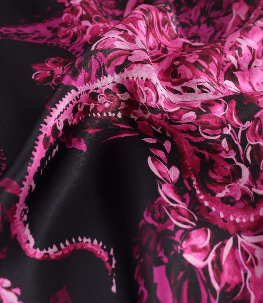 Rochie lunga din matase naturala imprimata cu motive paisley