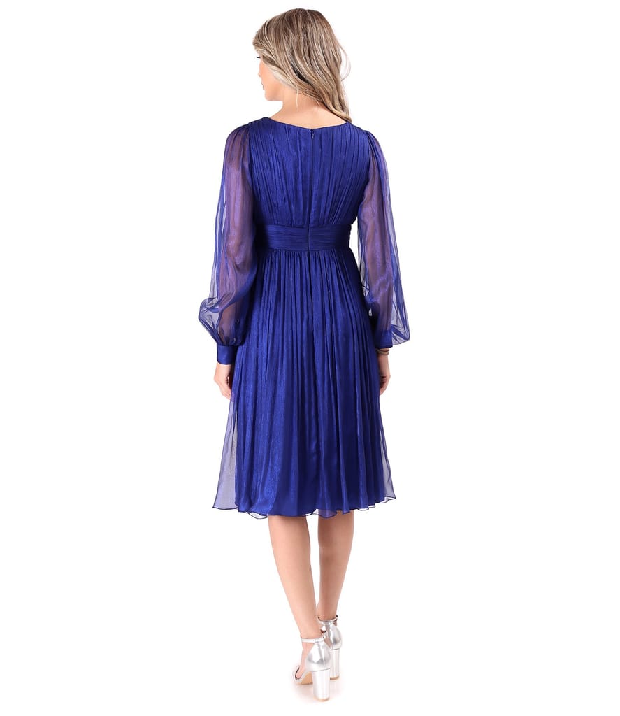 Rochie de seara din voal de matase naturala cu efect lucios