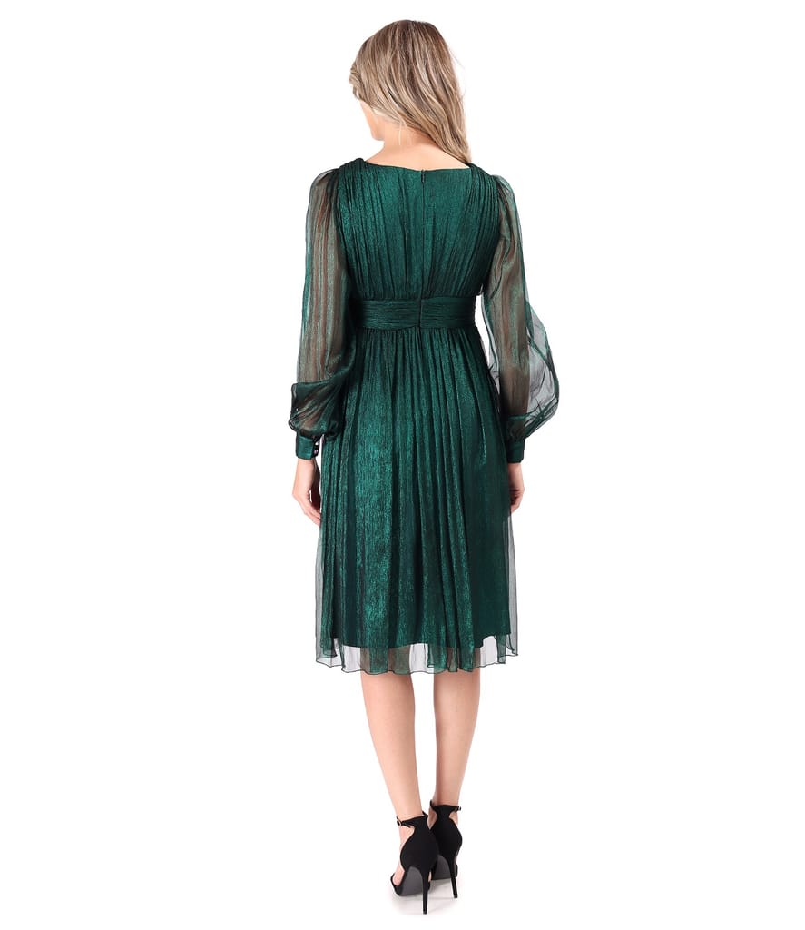 Rochie de seara din voal de matase naturala cu efect lucios