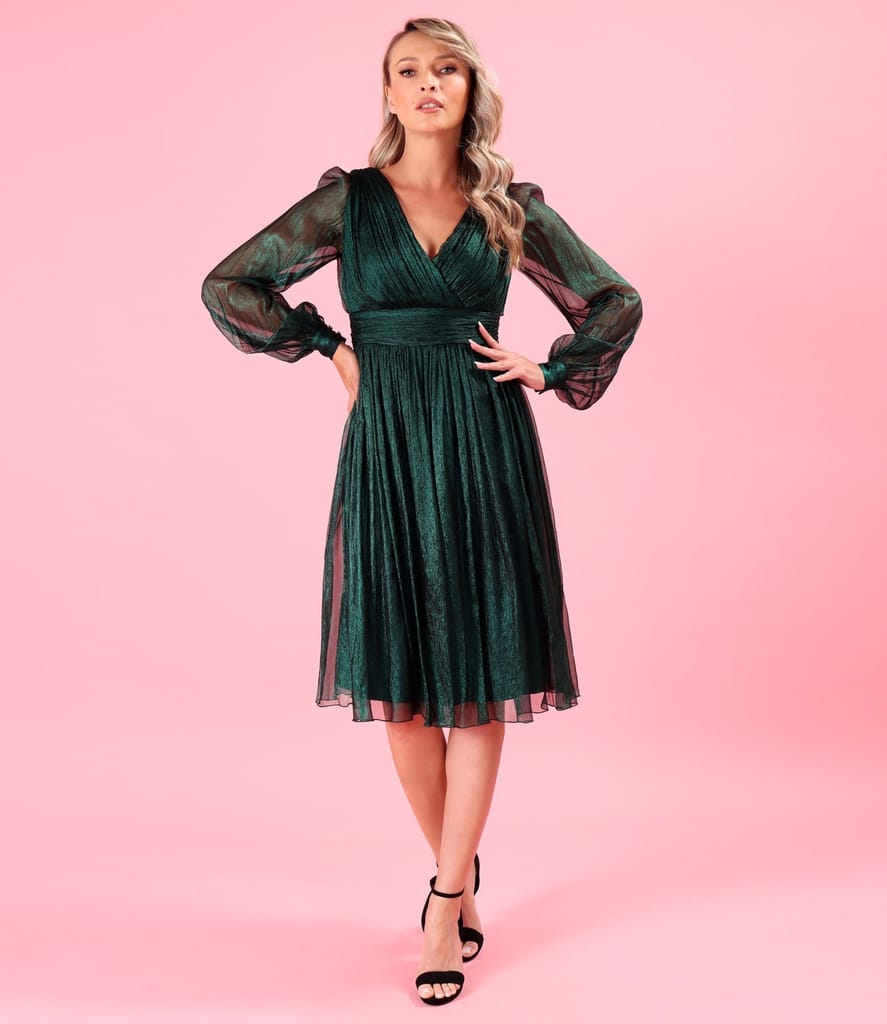 Rochie de seara din voal de matase naturala cu efect lucios