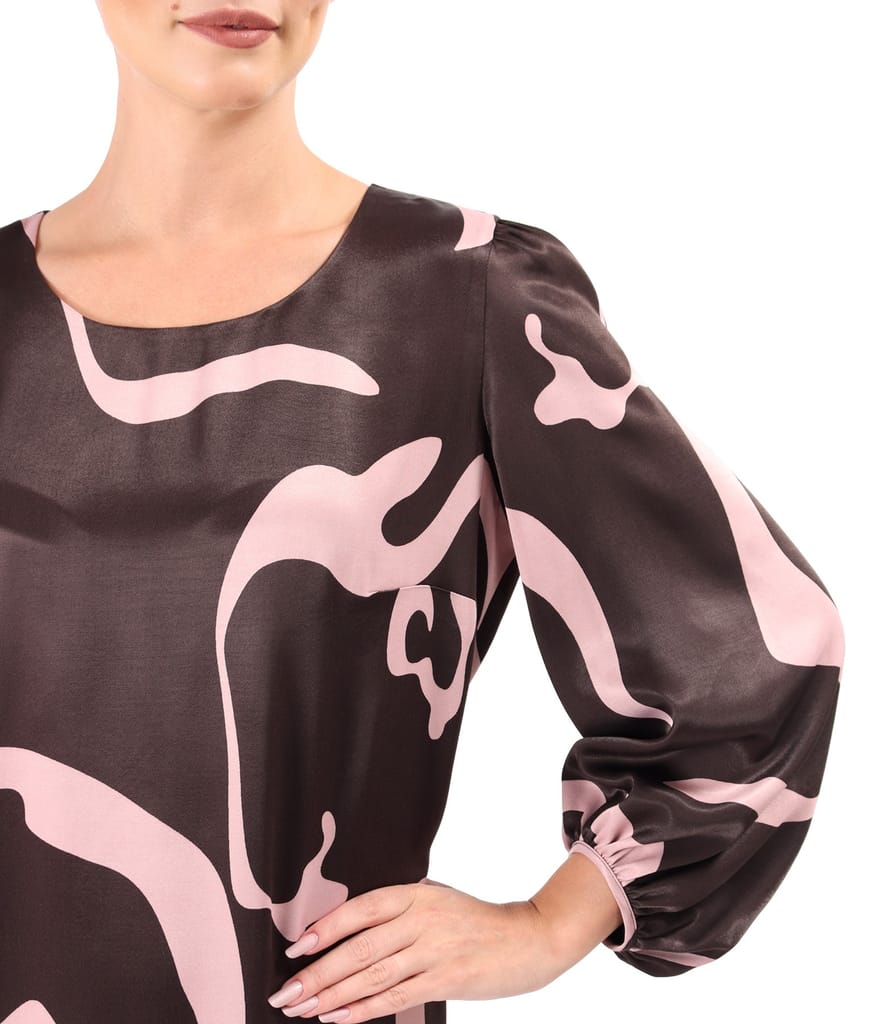 Rochie lejera din viscoza satinata imprimata