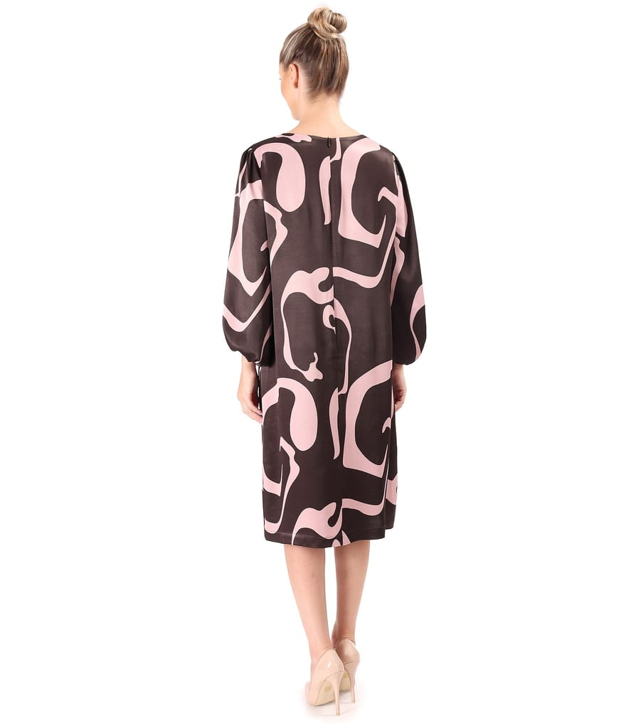 Rochie lejera din viscoza satinata imprimata