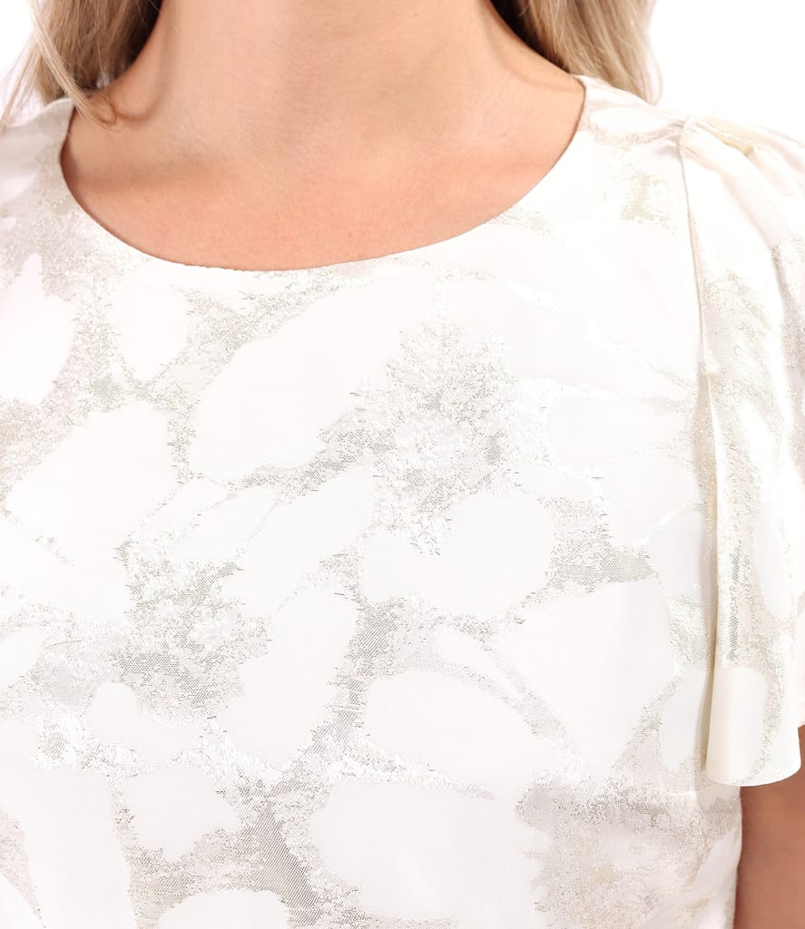 Rochie de seara midi din viscoza cu fir metalic