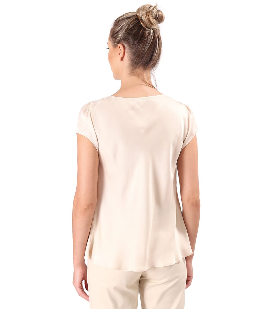 Bluza eleganta pe bie din saten de viscoza