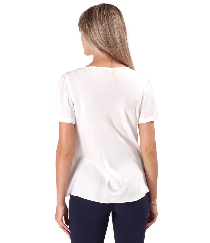 Bluza eleganta pe bie din saten de viscoza