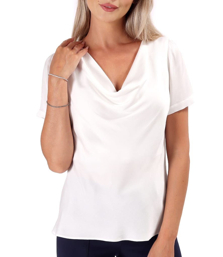 Bluza eleganta pe bie din saten de viscoza