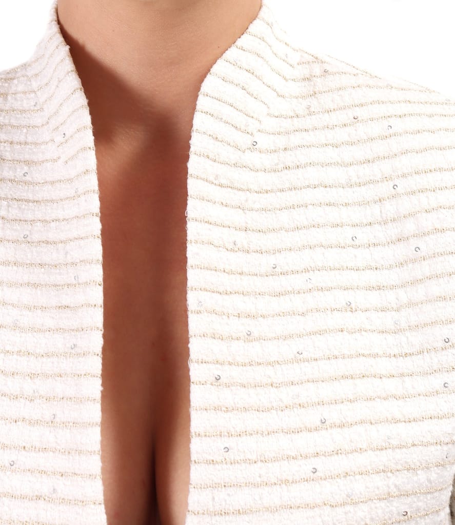 Sacou din bucle cu fir metalic auriu