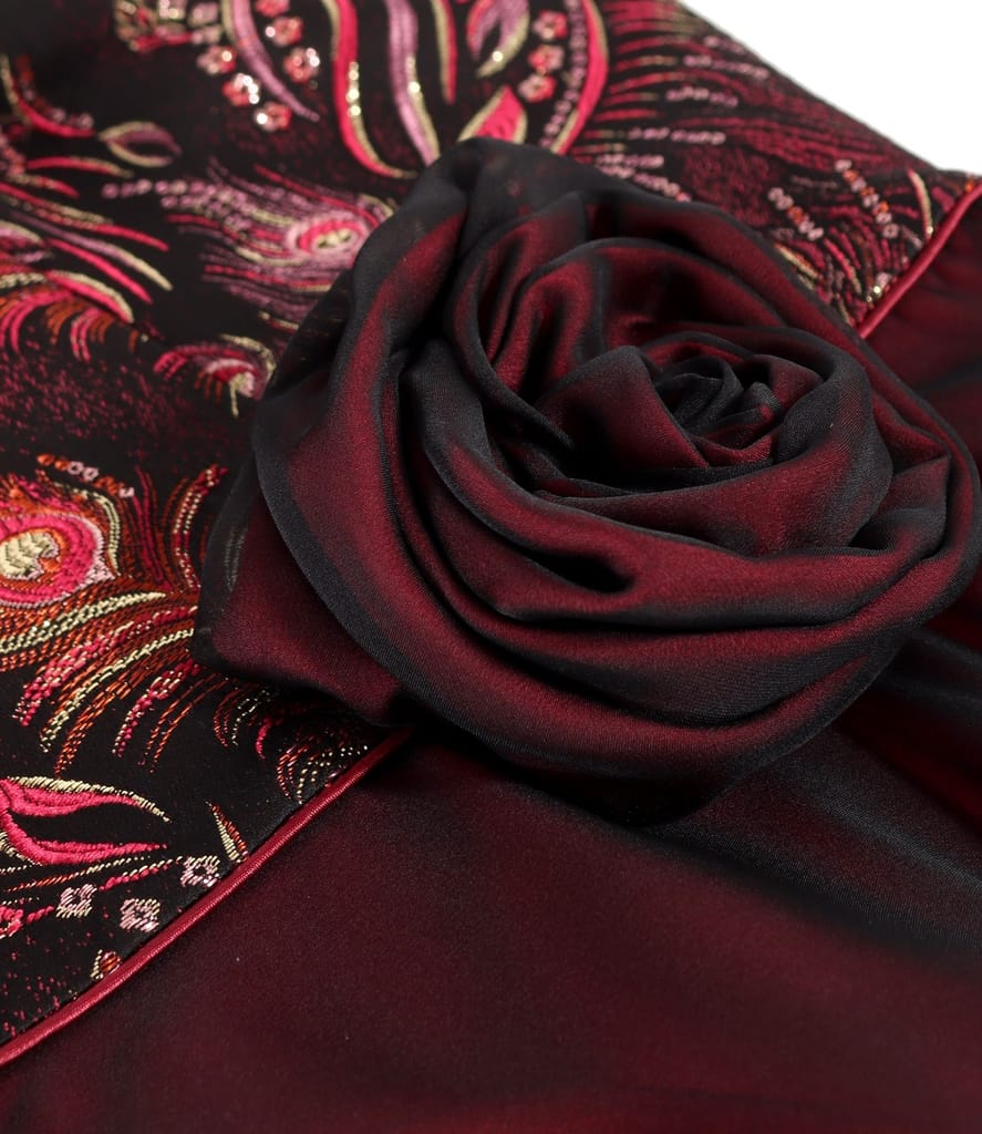 Rochie de seara midi cu bust din brocard cu fir metalic