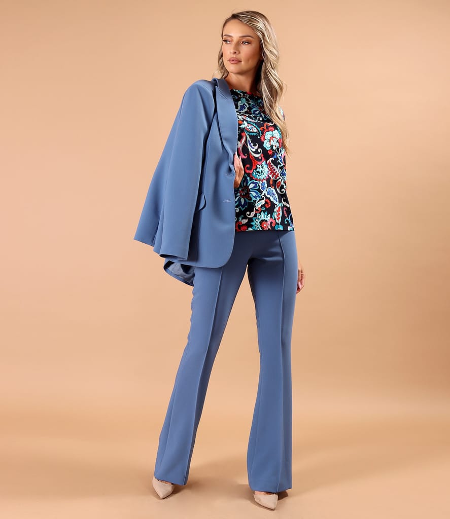 Bluza din jerse elastic imprimat cu motive florale