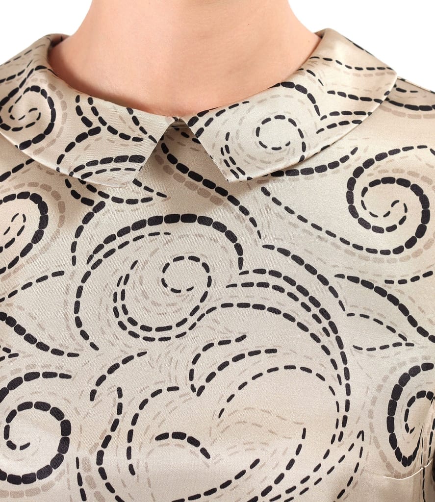 Bluza eleganta din viscoza satinata imprimata