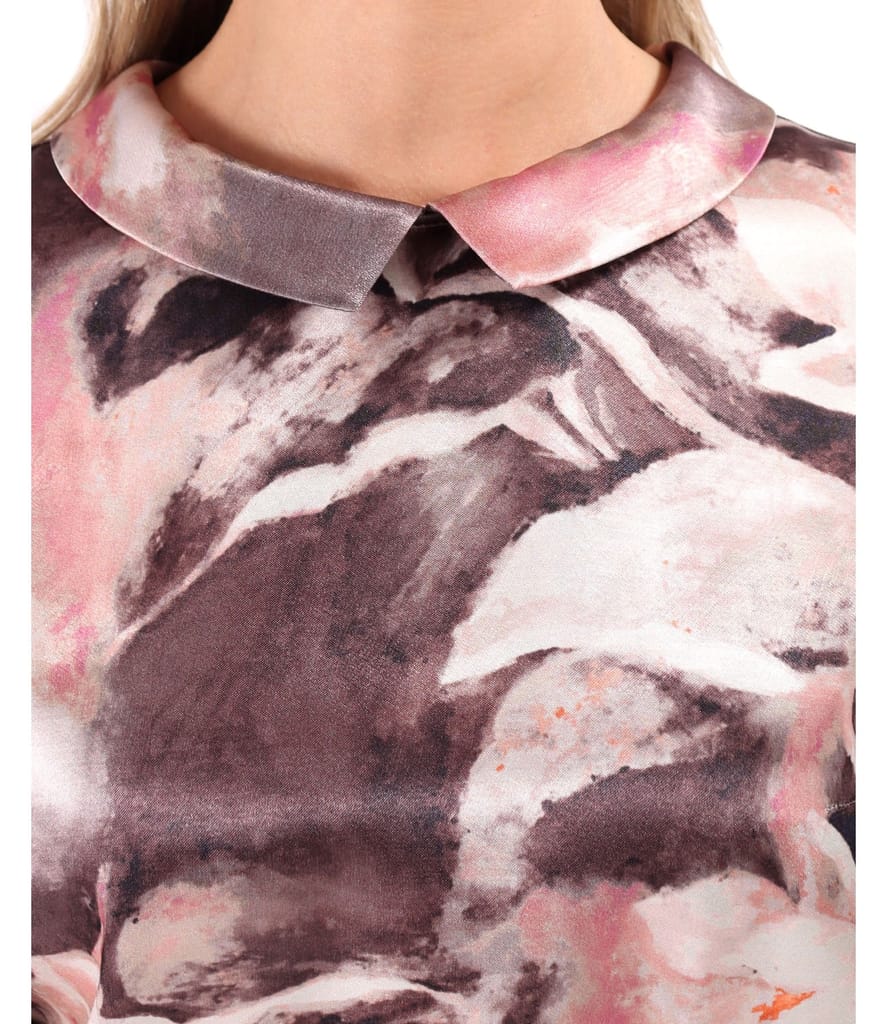 Bluza din viscoza satinata imprimata cu motive florale