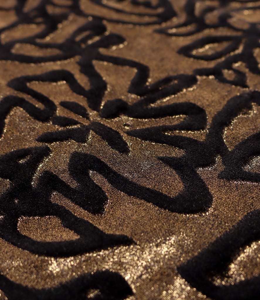 Bolero din catifea elastica imprimata cu motive aurii