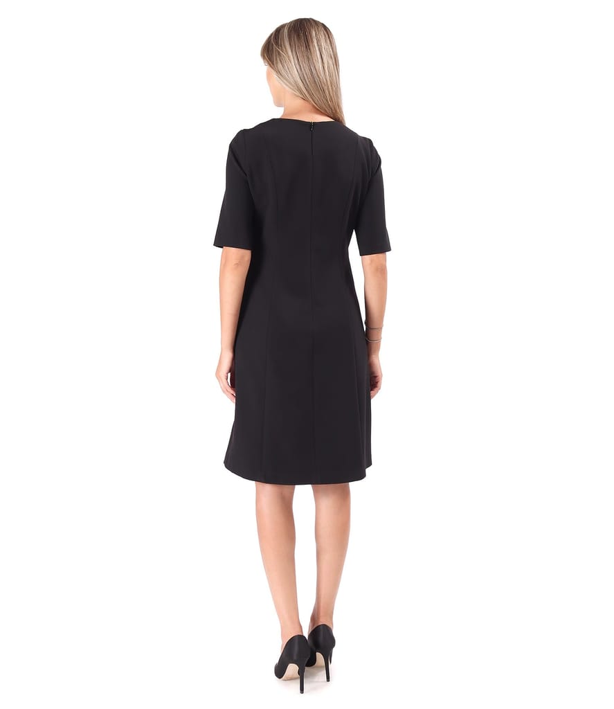 Rochie office evazata cu maneci scurte
