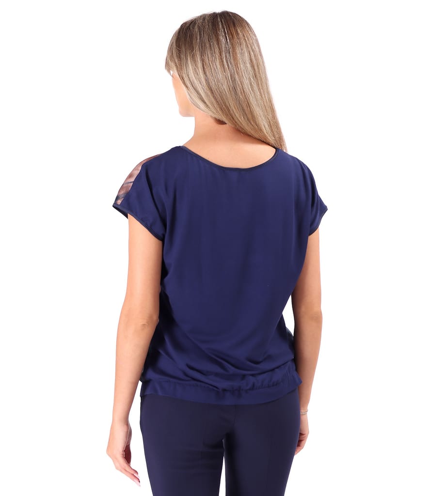 Bluza lejera cu fata din voal imprimat