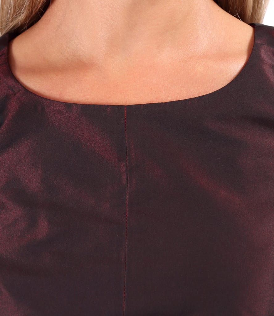 Rochie eleganta din tafta cu brosa detasabila in talie