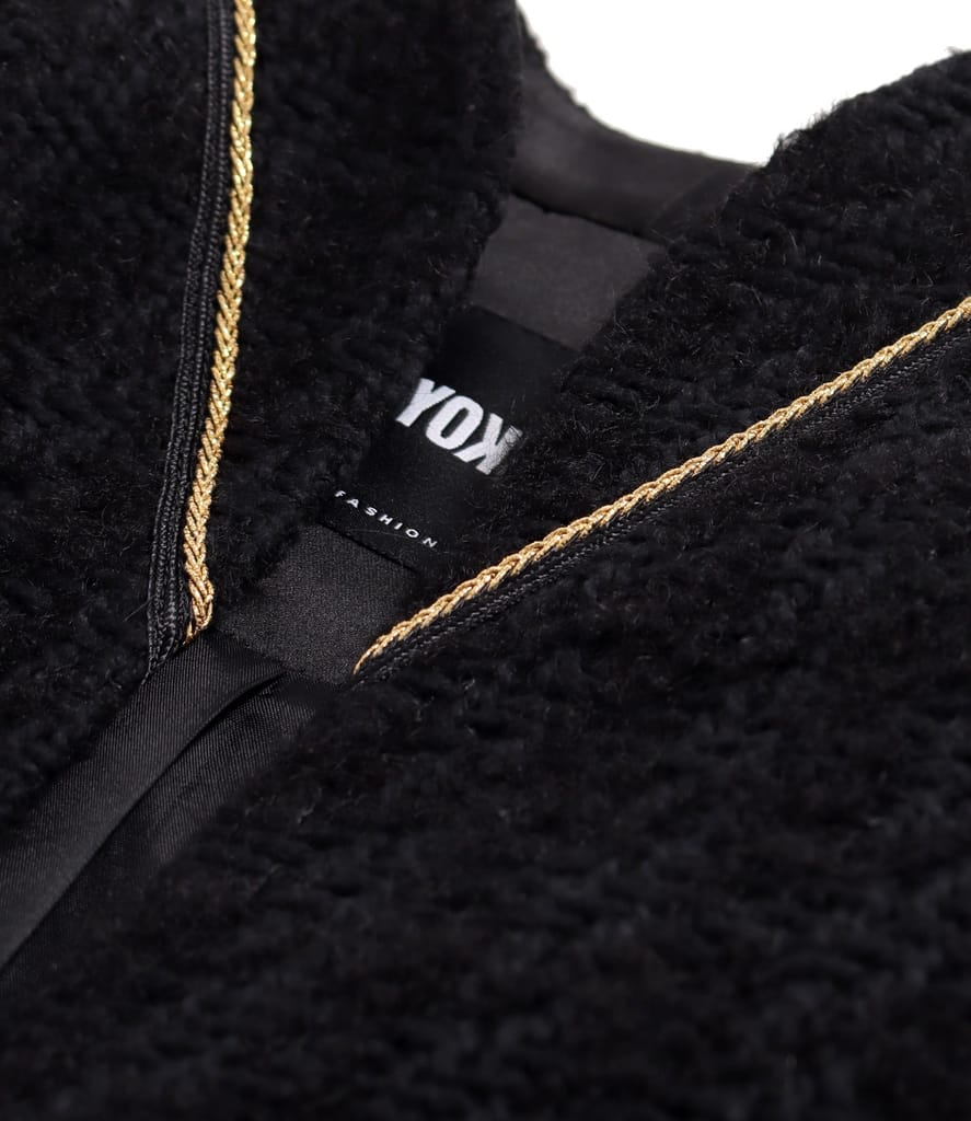 Sacou elegant din bucle cu lana virgina si alpaca