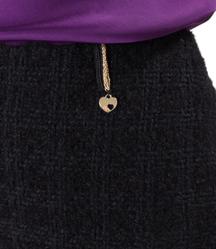 Fusta creion din bucle cu lana virgina si alpaca