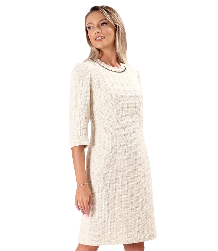 Rochie eleganta din bucle cu lana virgina si alpaca
