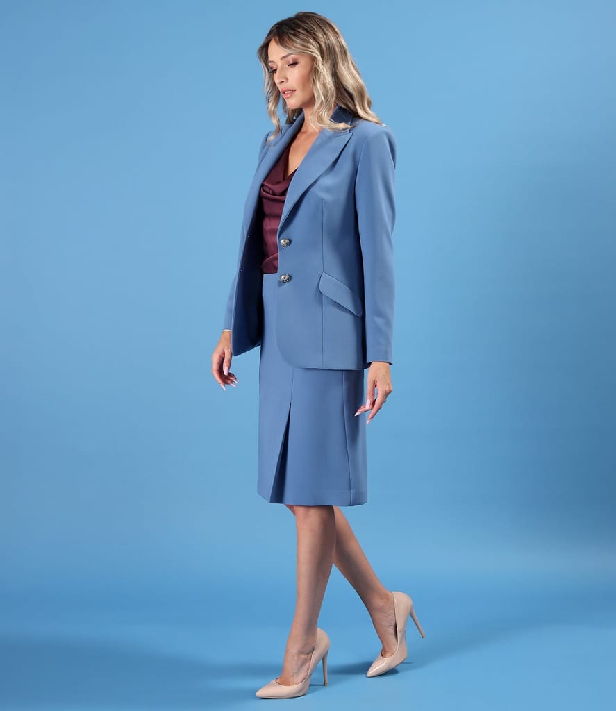 Sacou office din stofa elastica cu viscoza