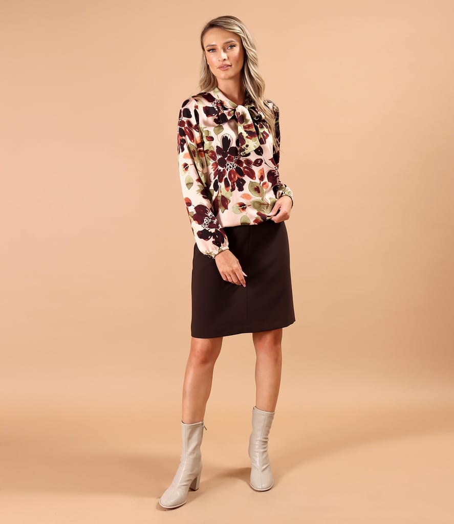 Bluza eleganta din viscoza cu guler tip esarfa