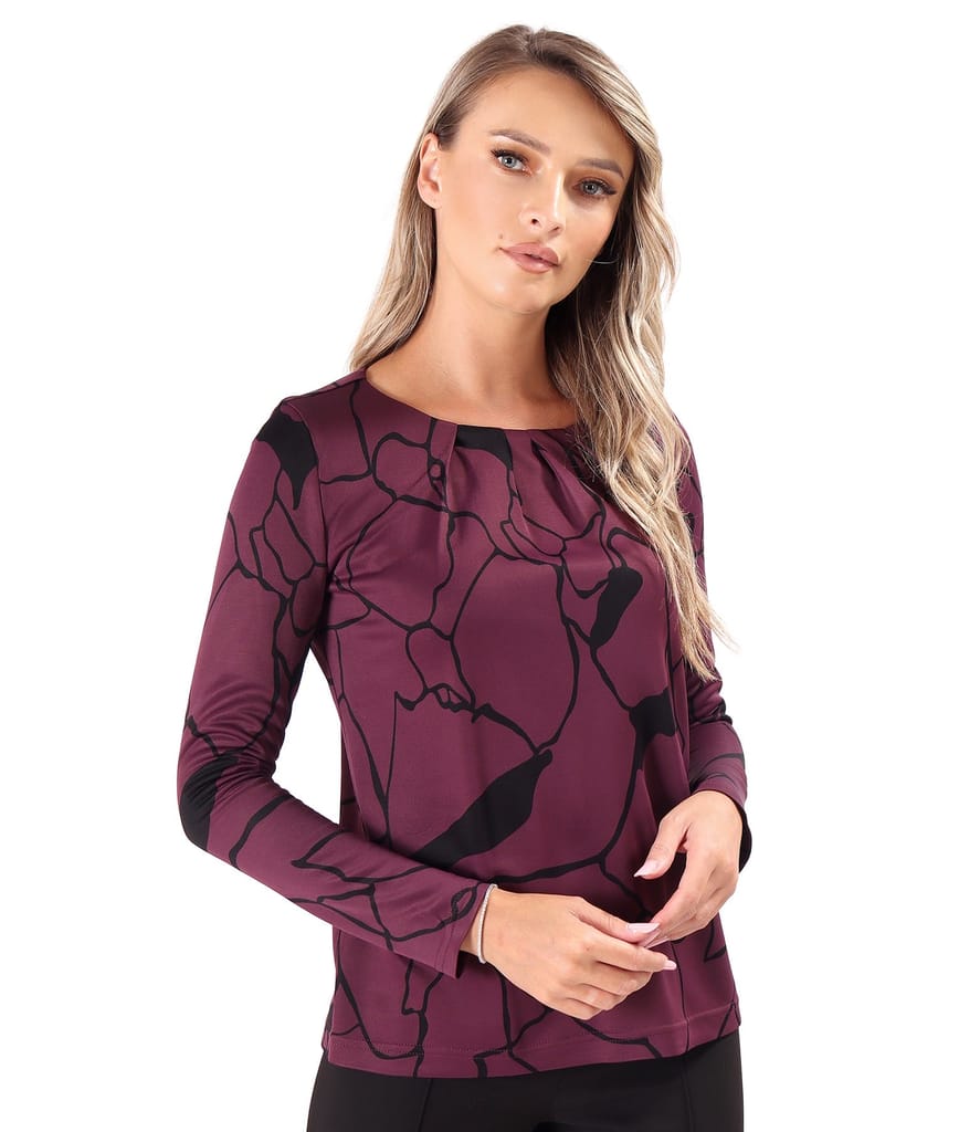 Bluza din viscoza cu falduri pe fata