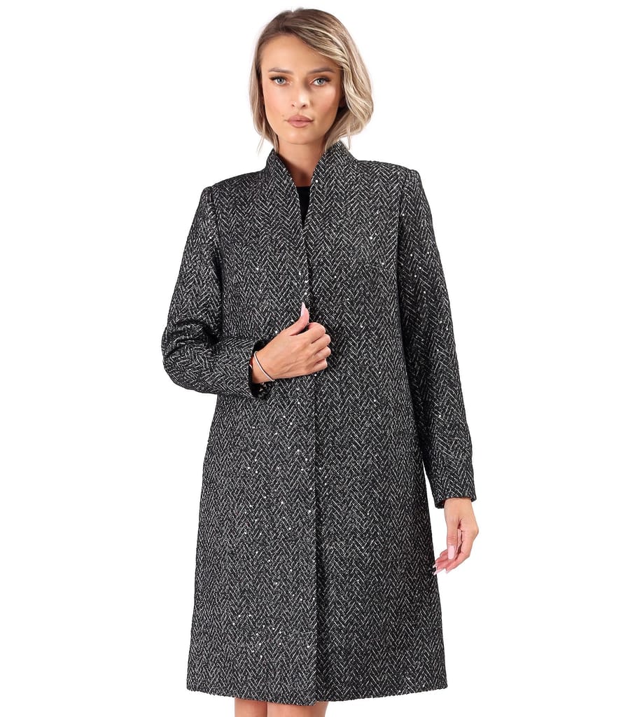 Pardesiu elegant din stofa cu paiete