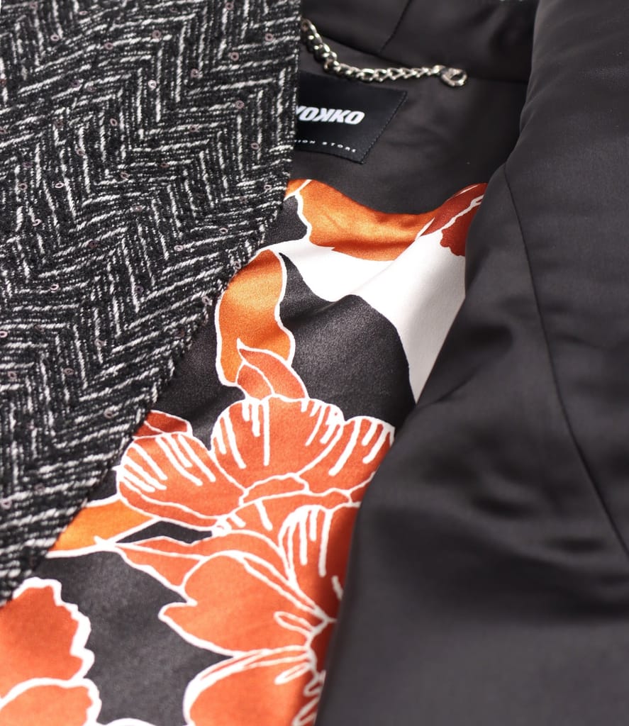 Pardesiu elegant din stofa cu paiete