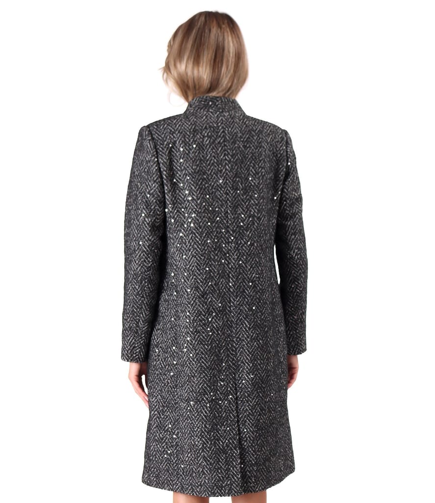 Pardesiu elegant din stofa cu paiete