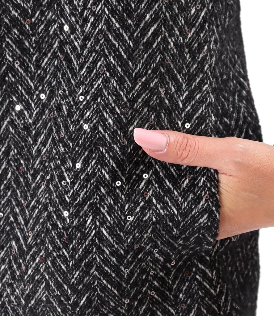 Pardesiu elegant din stofa cu paiete