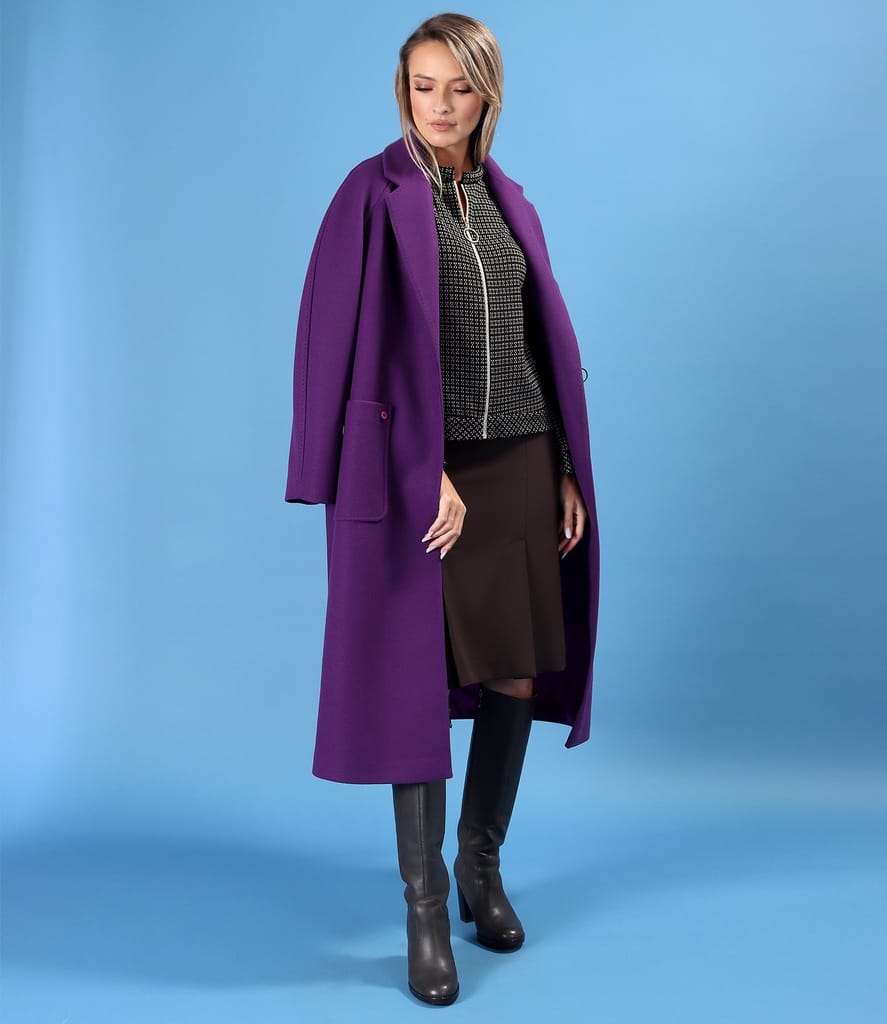 Pardesiu midi lejer din stofa groasa cu lana