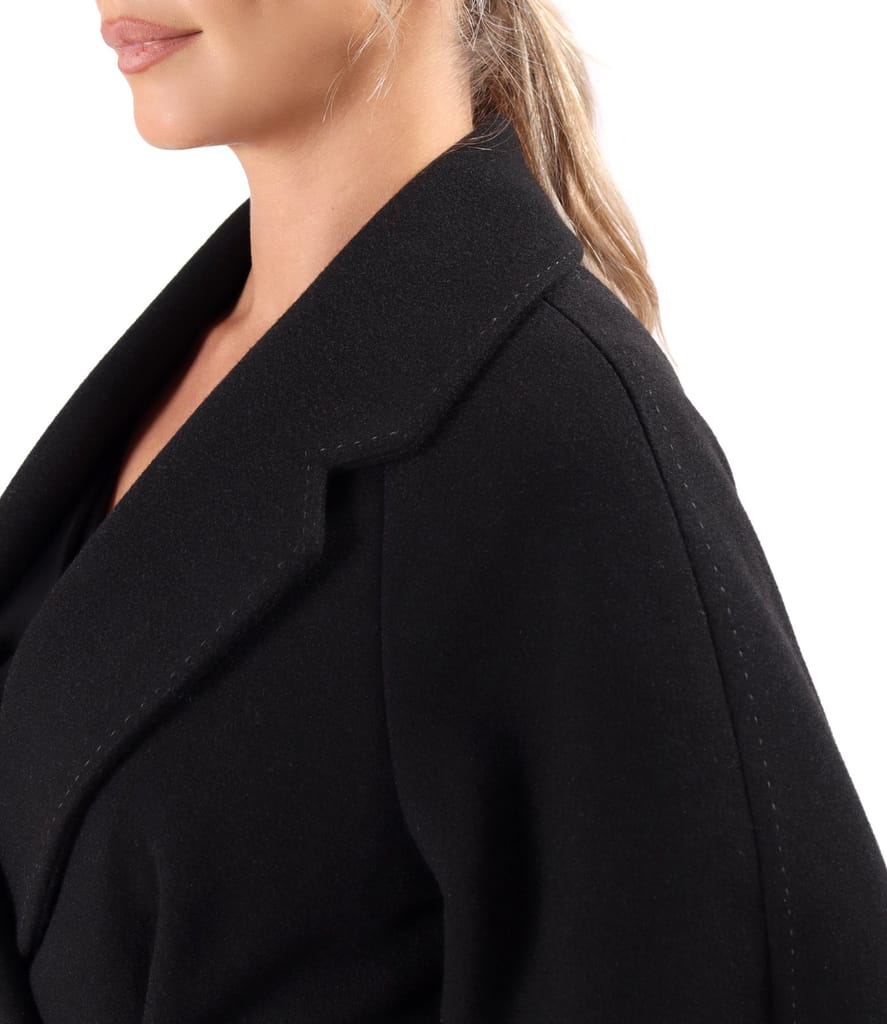 Pardesiu midi lejer din stofa groasa cu lana