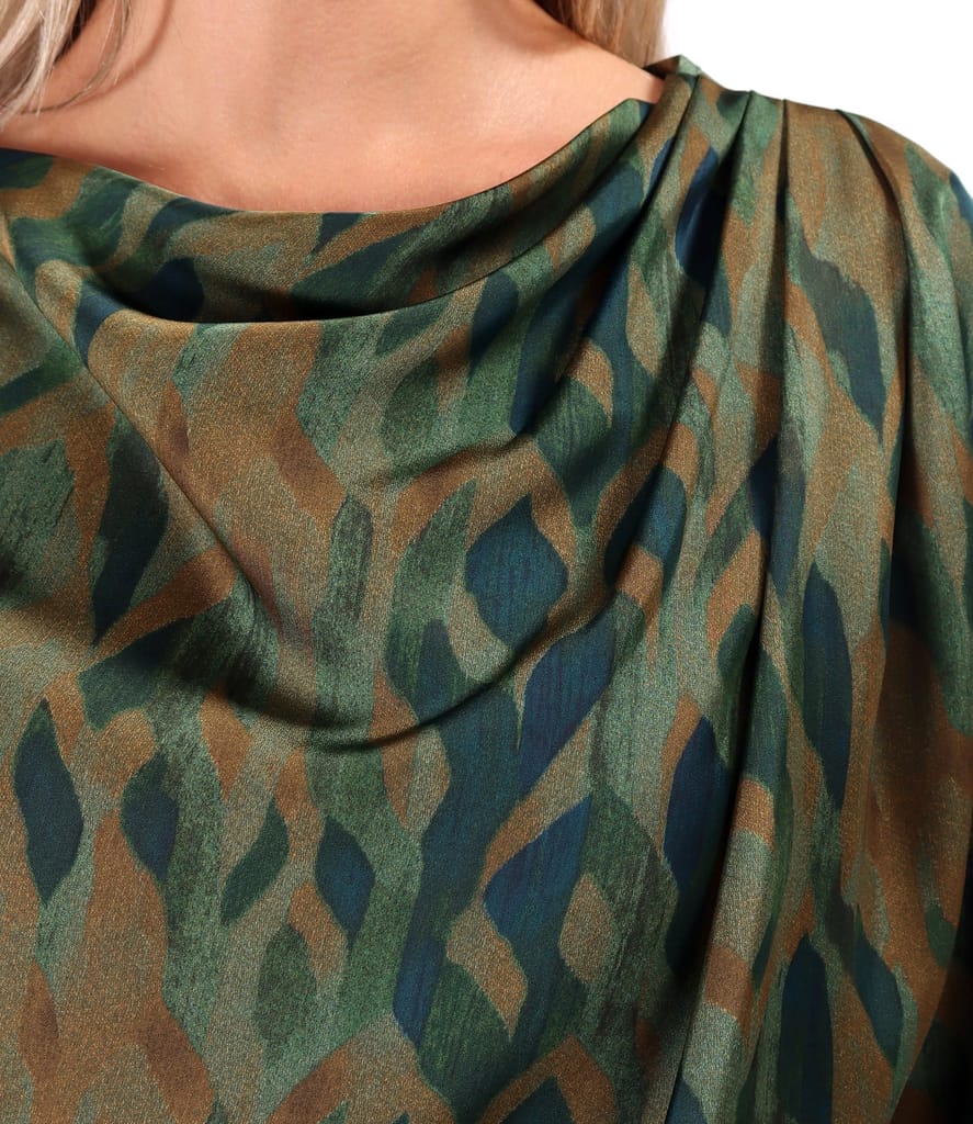 Rochie midi imprimata cu motive geometrice