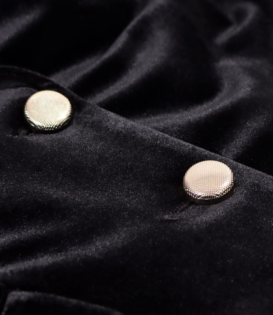 Sacou office din catifea elastica neagra