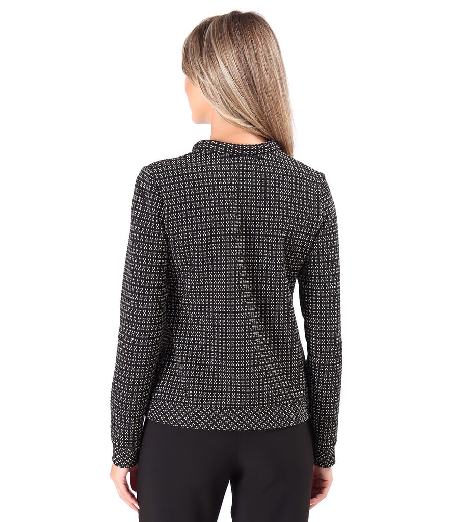 Bluza din jerse elastic gros cu fermoar pe fata