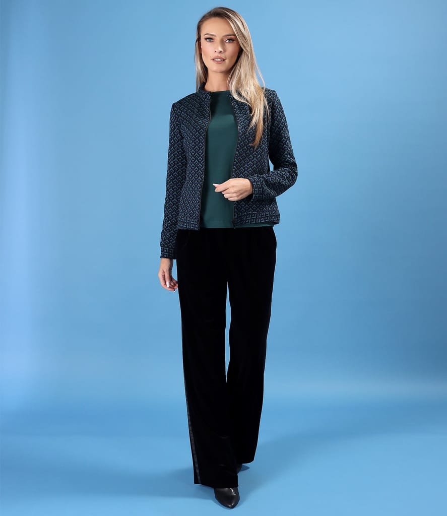 Bluza din jerse elastic uni cu maneci 3/4