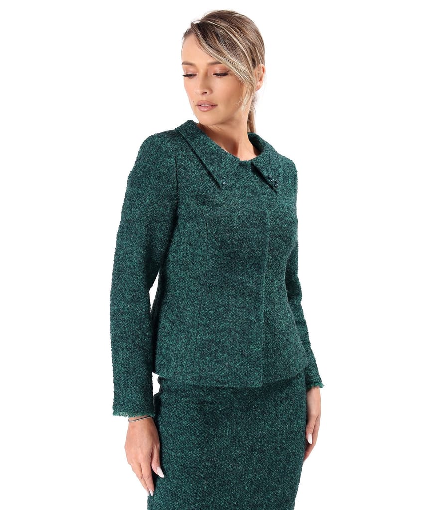 Sacou office din bucle cu lana si alpaca