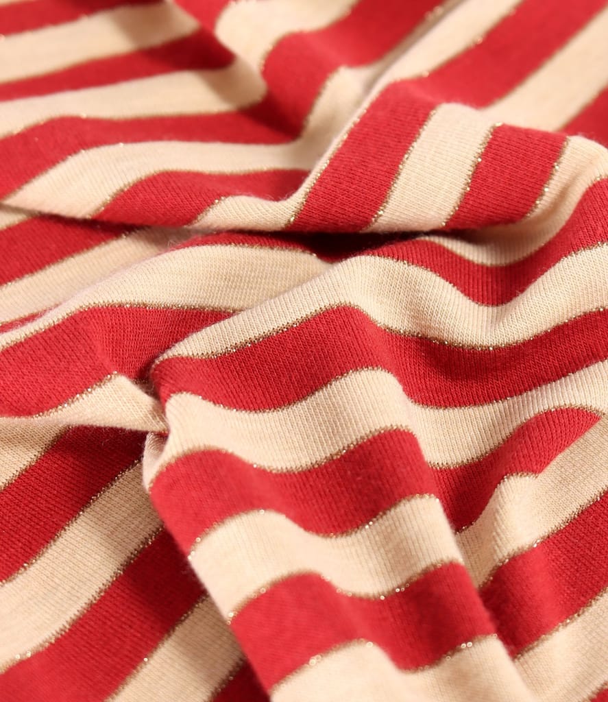 Bluza din jerse elastic cu fir metalic si cu decolteu in falduri