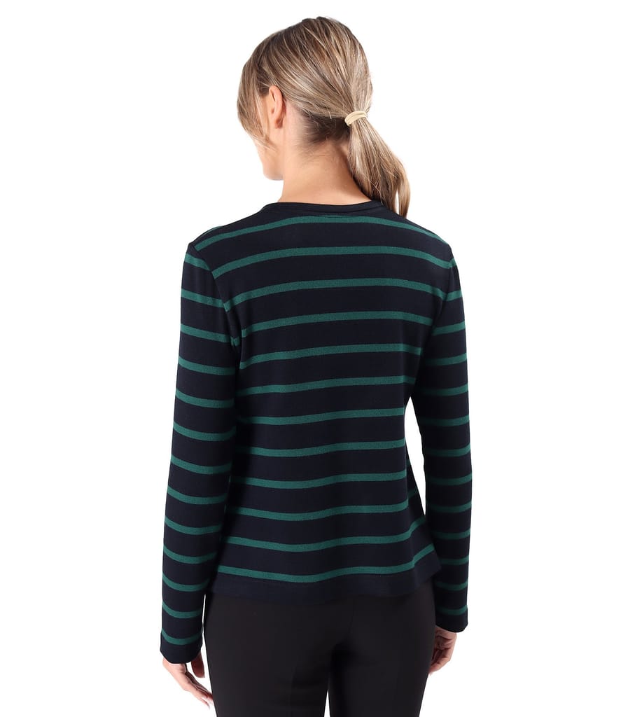 Bluza din jerse elastic cu lana cu fermoar pe fata