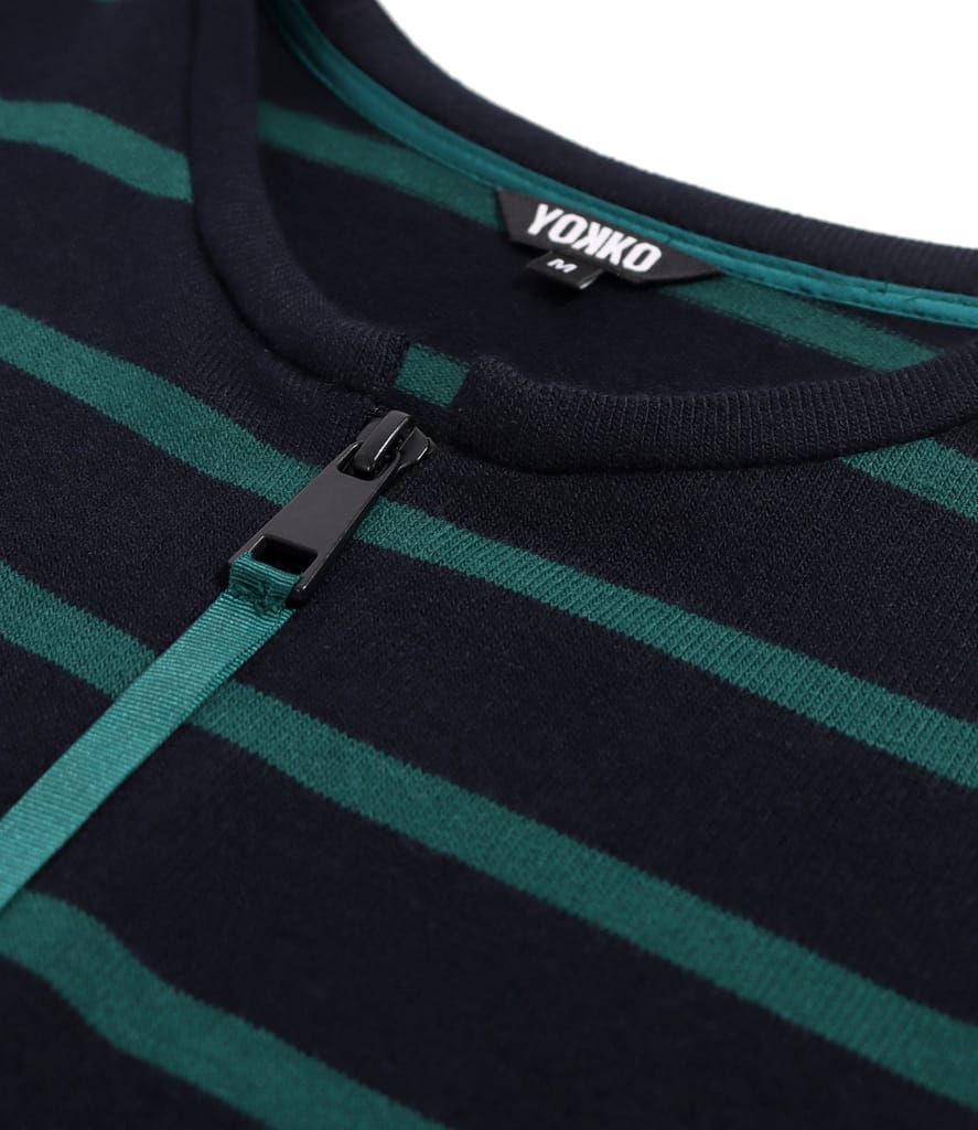 Bluza din jerse elastic cu lana cu fermoar pe fata