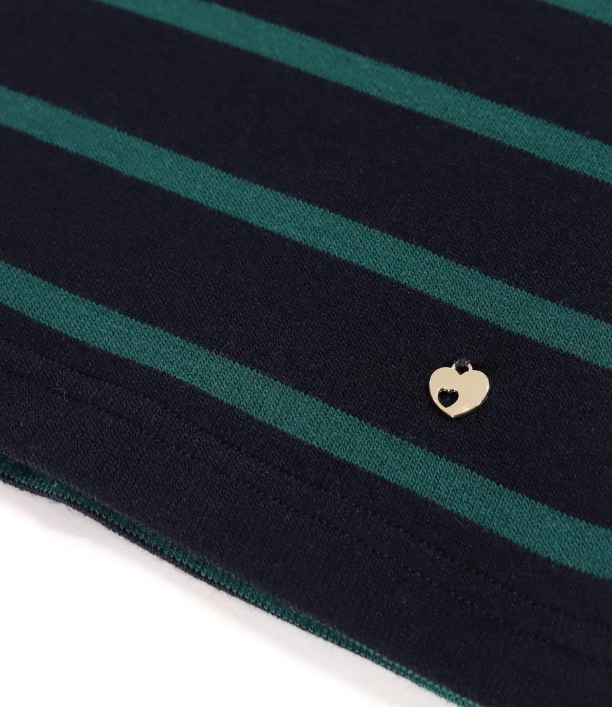 Bluza din jerse elastic gros cu lana cu dungi