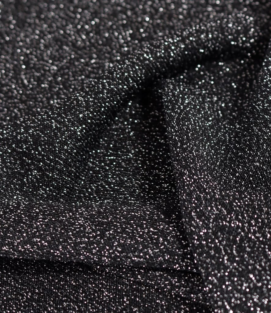 Bluza din jerse elastic cu fir metalic si cu decolteu in falduri