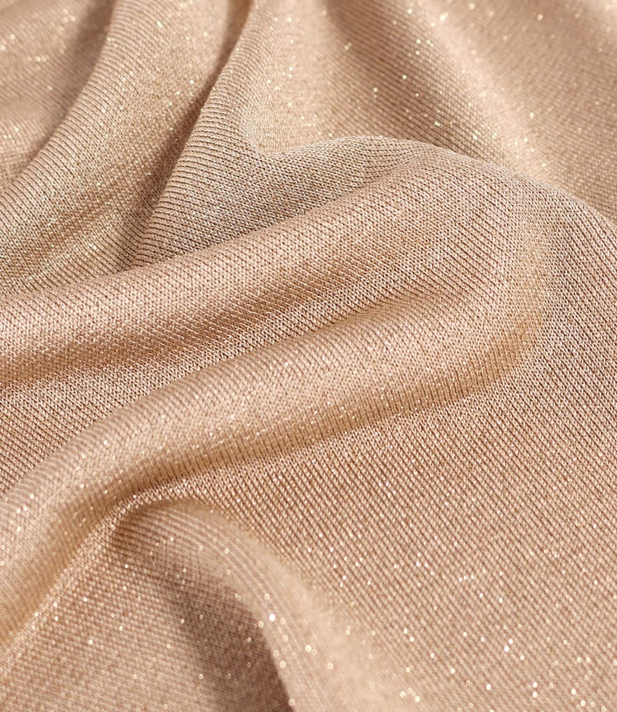 Bluza din jerse elastic cu fir metalic si cu decolteu in falduri