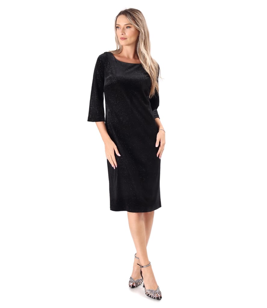 Rochie eleganta din catifea elastica cu sclipici