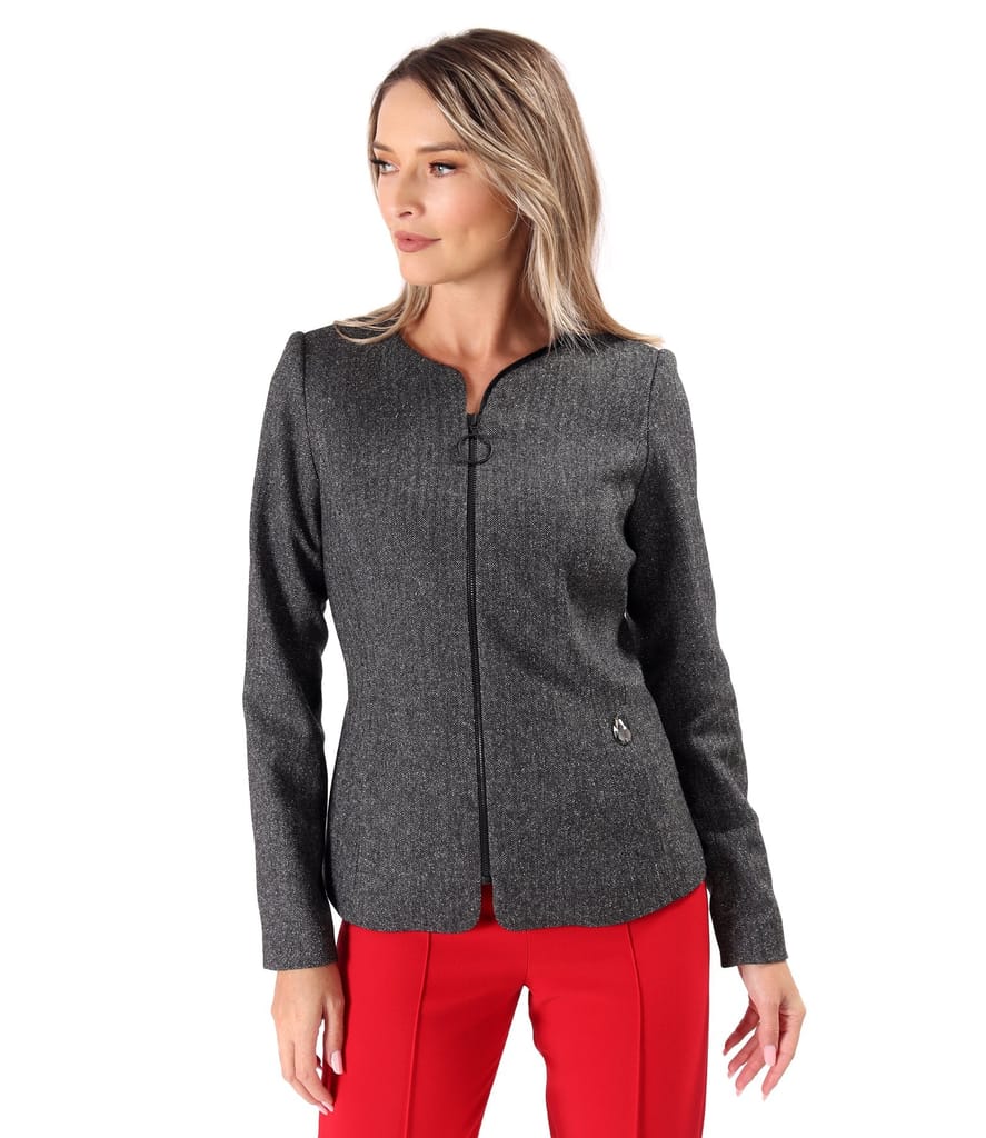 Sacou office din stofa cu lana si matase