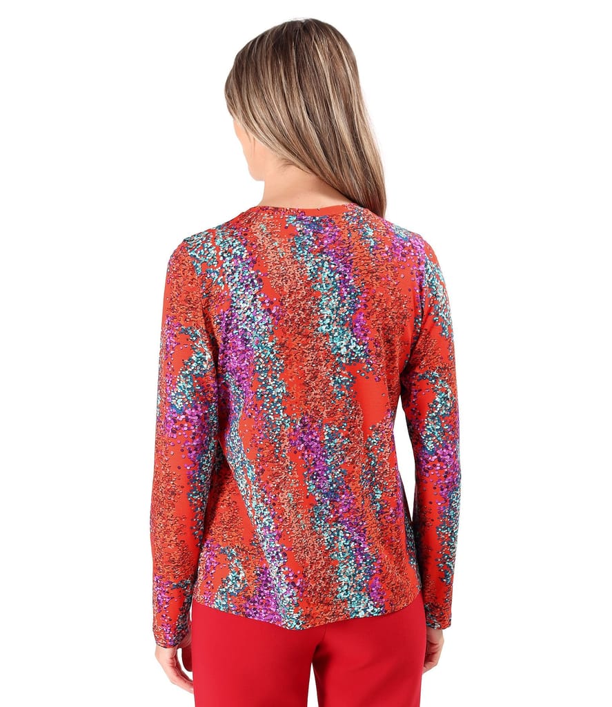 Bluza din jerse elastic cu maneci lungi