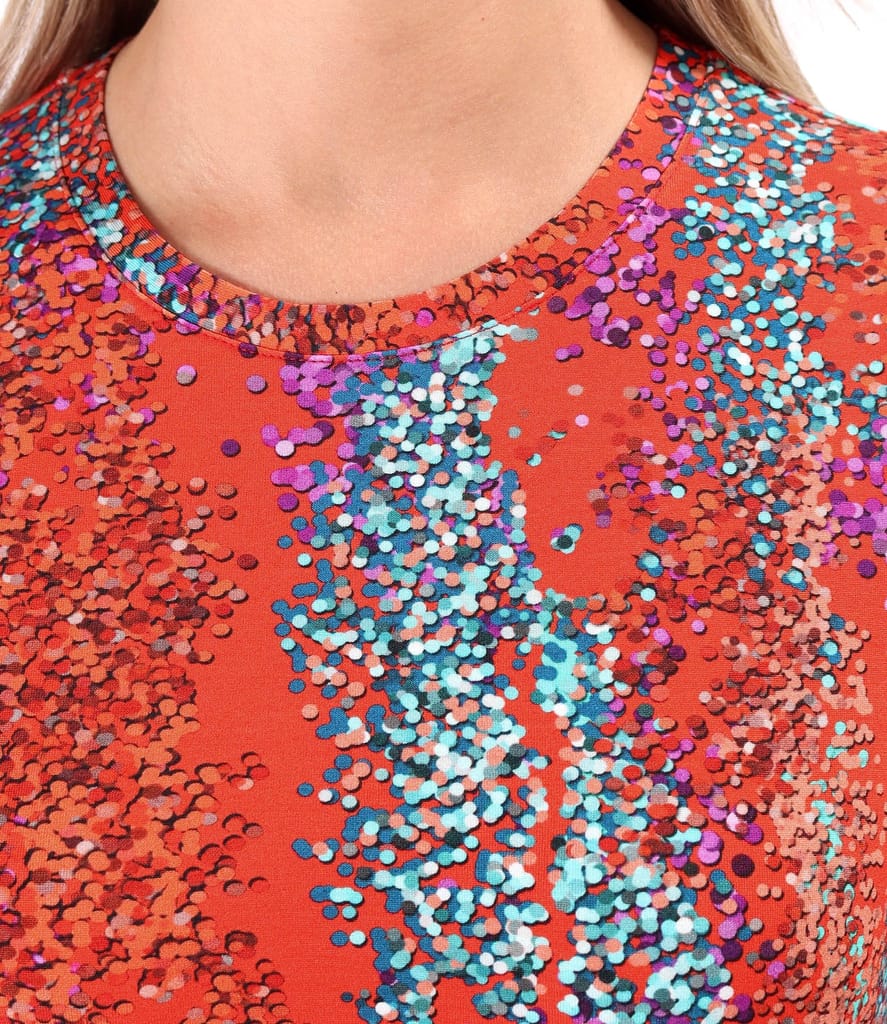 Bluza din jerse elastic cu maneci lungi