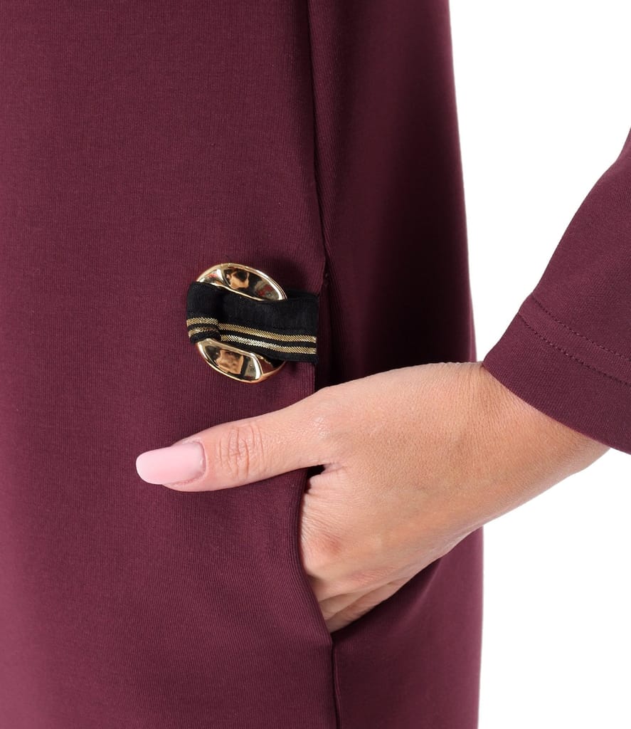 Rochie cu gluga din jerse elastic cu bumbac