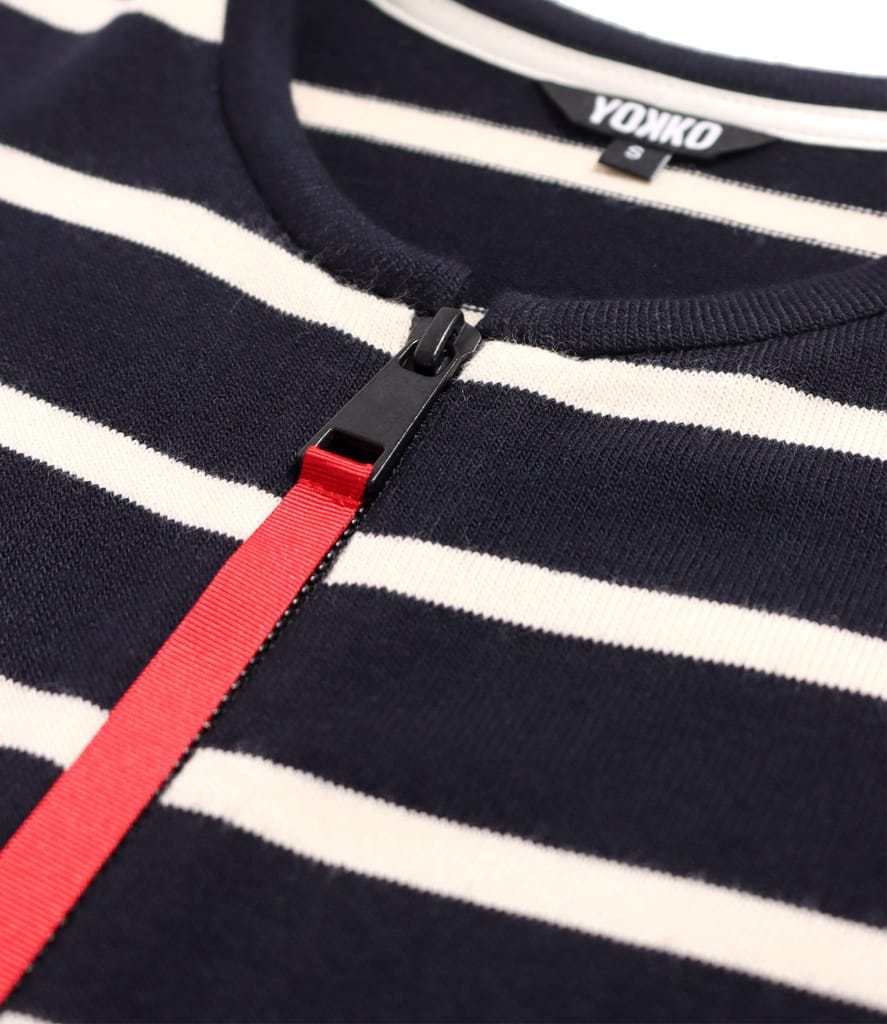 Bluza din jerse elastic cu lana cu fermoar pe fata